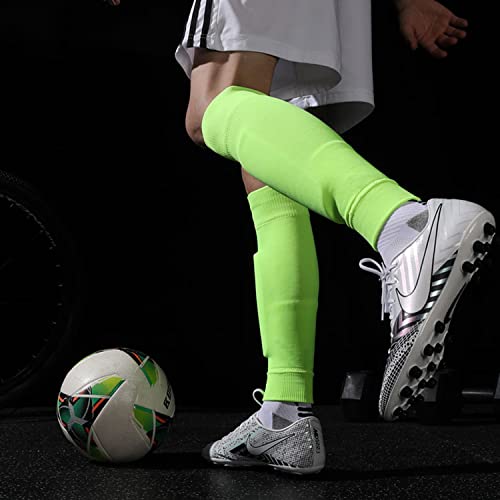 2 Pack Pro Soccer Leg Sleeves Socks/Compression for Calf - over the calf,ootball, baseball, basketball,rugby - color: Fluorescent Green