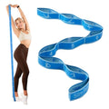 Slim Panda Stretch Strap with 9 Loops, Elastic Yoga Straps for Stretching - color: Blue