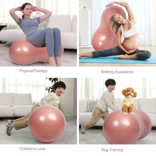 INPANY Peanut Exercise Ball for Labor, Physical Therapy & Fitness - color: Rose Pink