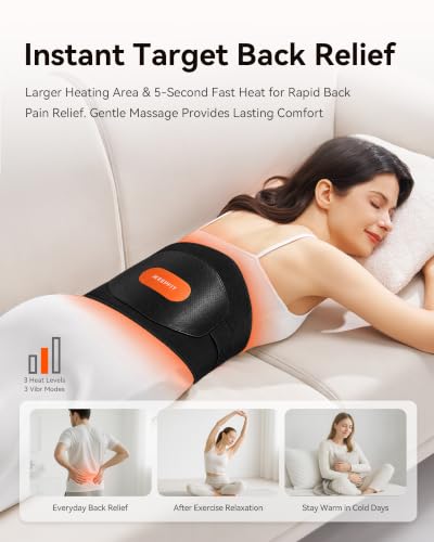 IKEEPFIT Portable Heating Pad for Back Pain Relief, FSA Eligible HSA Gift - color: A-black