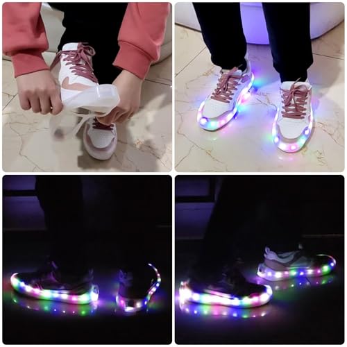 Men Women Luminous Shoes Covers LED Shoe Lights Sneaker Accessories Light Up for Night Walking Party Dance Festival - color: Colorful Lights - Vibration Version, size: Men 7-8 / Women 8.5-9.5