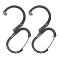 GEAR AID HEROCLIP Small Carabiner Gear Clip with 360° Swivel Hook - color: Stealth Black, size: 2 Carabiners