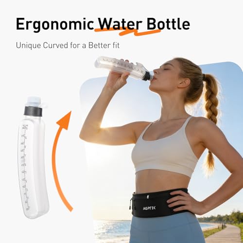AGPTEK Slim Running Belt with Waterproof Phone Pocket for Women & Men - size: Medium