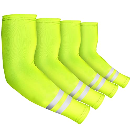 Geyoga 4 Pairs Arm Sleeves for Men Women - color: Neon Green