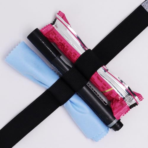2Pcs Race Number Belt Race Bib Belts with 6 Energy Gel Loops for Marathon Triathalon Running No Safety Pins Required (Black) - color: Black
