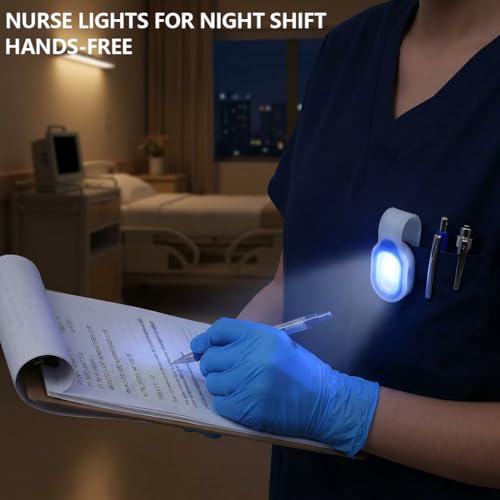 ALONEFIRE LED Flashlights Clip on Flashlight Night Safely Nursing Night Light Hands Free Strong Magnetic to Grip Clothing with a Keychain Flashlight for Walking Running Sports Outdoor Emergency - color: Blue