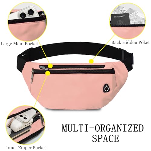 Fanny Pack for Women Men,Crossbody Water Resistant Sports Waist Bag Pack - color: 1pack-pink2diy