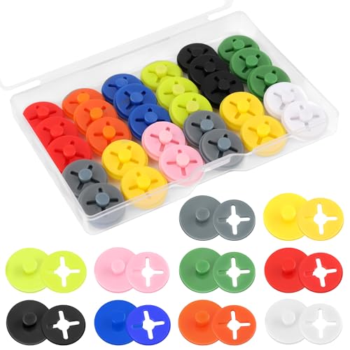 Coolrunner 40P Running Bib Clips, Clear Race Number Buckle, Race bib Clips Fixing System Triathlon Race Bib Holder for Runners Marathon, Skating, Track and Field - color: Colorful