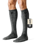 HOLLOW Alpaca Compression Socks for Women & Men, 15-20 mmHg, Made in USA - color: Grey, size: Large
