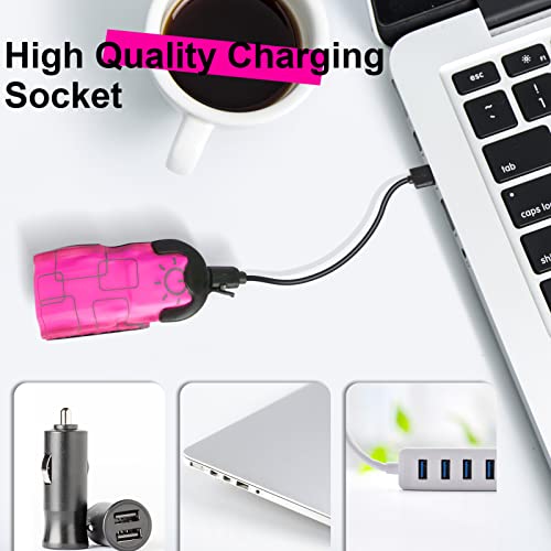 LED Safety Wristband Lights - Rechargeable Light Up Arm Ankle Band Kids Magic Slap Glow Bracelets Reflective Belt High Visibility for Night Cycling Walking Joggers Running Gear - color: Pink