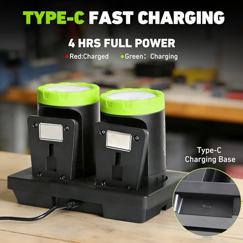 4-Pack 800LM Rechargeable LED Clamp Work Light, Magnetic & Clamp