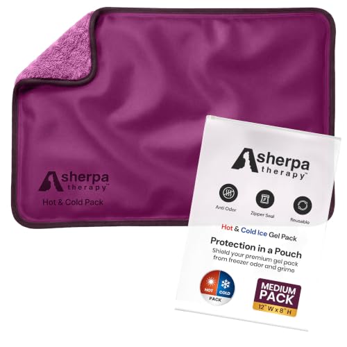 Medium Flexible Gel Ice Packs Reusable - Hot and Cold Soft Ice Packs for Injuries Reusable for Ankle, Arm, Foot, Leg, Back Pain Relief - 8" x 12" - Purple - size: Medium, style: Purple