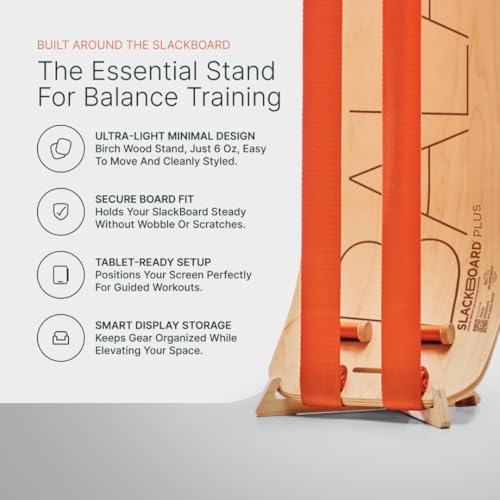GIBBON SlackBoard, Balance Board Kids & Adults, Slackline Balance Trainer - color: Sunbeam with Stand