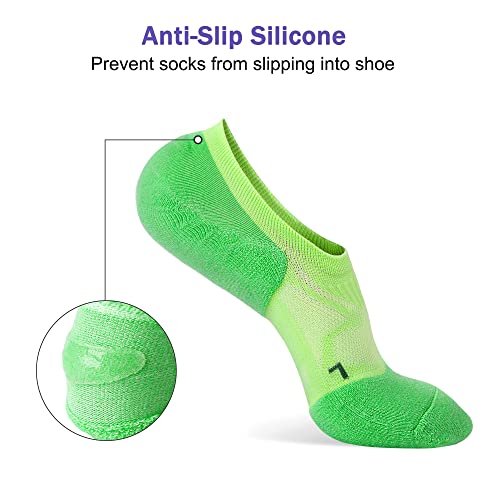 Gonii Compression No Show Athletic Womens Socks Running Cushioned 5-6 Pairs - color: 5 Pairs Colorful-b, size: 5-8