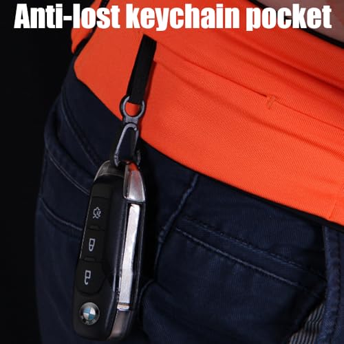 AnsrJ Slim Running Belt,Pockets with Zippers,Waist Pack for Phone Holder. - color: Blue, size: Small