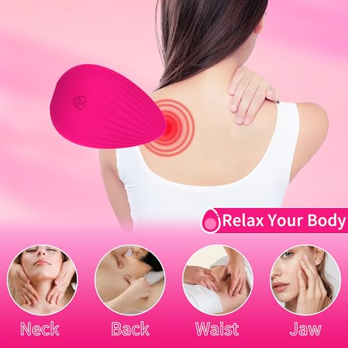 Massage Ball for Myofascial Release, Handheld Portable Electric Massage Tool, Joint Trigger Point Therapy, Jaw Muscle Knots and Yoga Therapy, Pain Relief and Muscle Recovery.（Rose Red）
