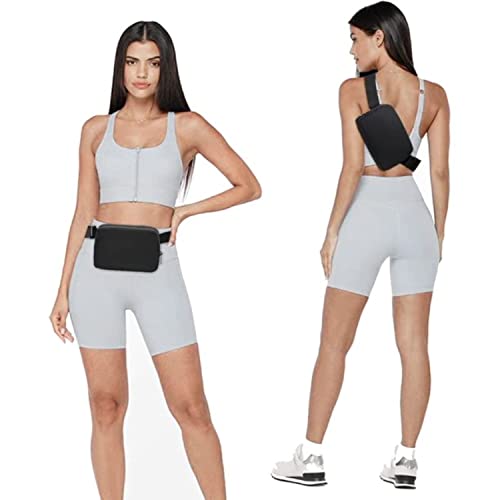 Tapp Collections Unisex Mini Crossbody Belt Bag with Adjustable Strap Small Waist Pouch for Workout Running Traveling Hiking - Black - color: black