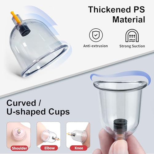 DEFUNX Cupping Set, 32 Cups Cupping Kit for Massage Therapy, Professional Chinese Therapy Set for Back Massage, Pain Relief - size: 32 Cups