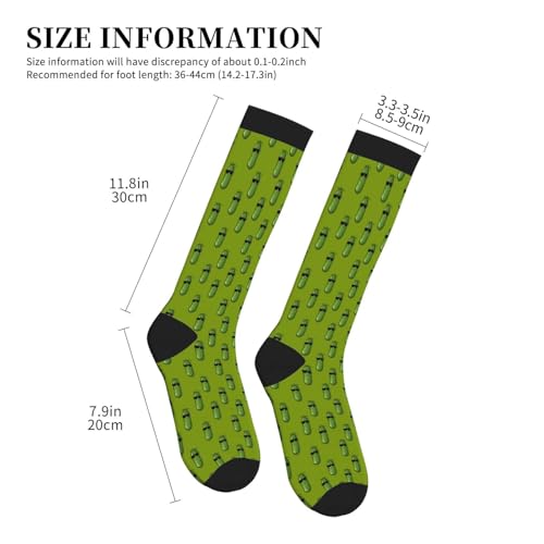 Compression Socks Knee High Circulation Support Socks For Women Men Athletic Running Hiking Travel - color: Funny Cucumber