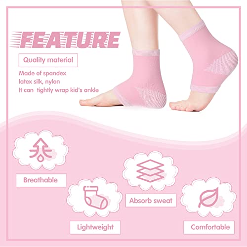 Tarpop 3 Pair Girls Ankle Brace Compression Sleeves, Pink, Small - color: Pink, size: Small