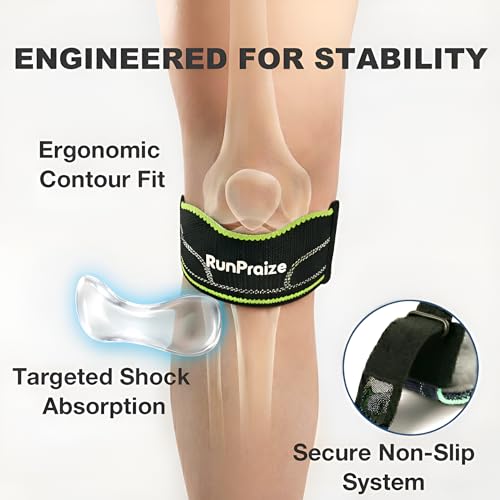 Knee Strap 2 Pack for Patellar Tendon Support – Adjustable Patella Knee Band for Running, Walking, Hiking, Tennis & Pickleball, Black Green - color: Black Green