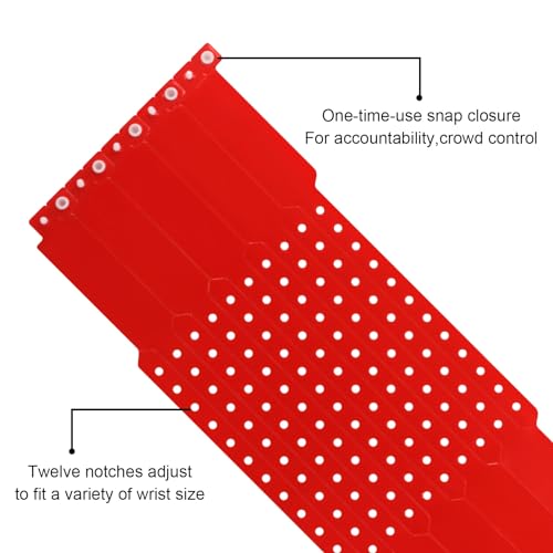 100pcs Vinyl Wristbands, Disposable Waterproof Wristbands(Color : Red) - color: Red