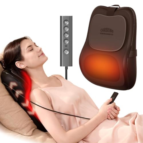 Back Massager With Heat For Pain Relief, 3D Lower Back Massager Deep Tissue - color: Brown