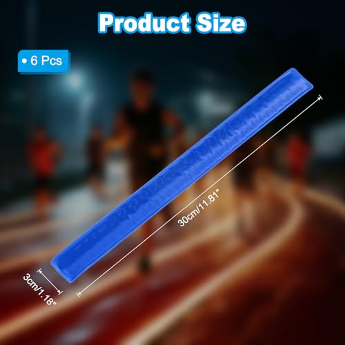 PATIKIL Reflective Slap Bands, Reflector Band Snap Bracelet Armbands High Visibility Safety Reflectors Wrist Strap Strips for Night Jogging Cycling Running - color: Dark Blue