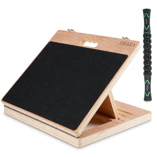 Swara 17″ Wide Ankle Board for Calf Stretching & Squats, 400 lbs Capacity - size: 14x17 Inch