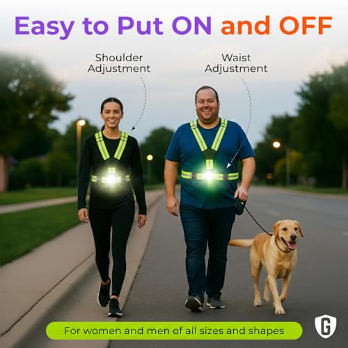 Running Light Vest - Lighted Vest for Night Walking with Rechargeable LEDs