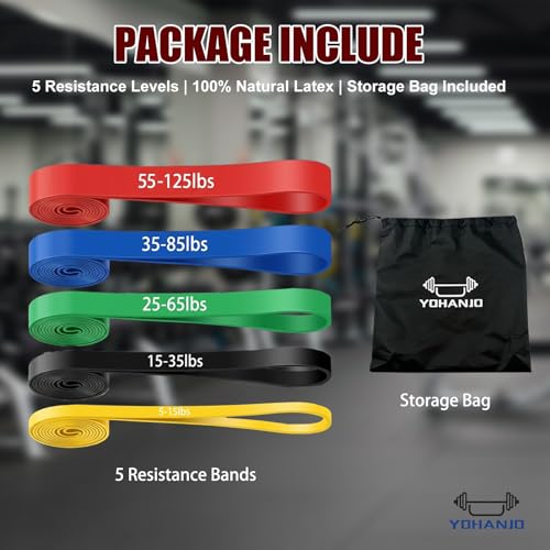 5-Level Resistance Bands for Working Out, Pull Up Assistance Bands