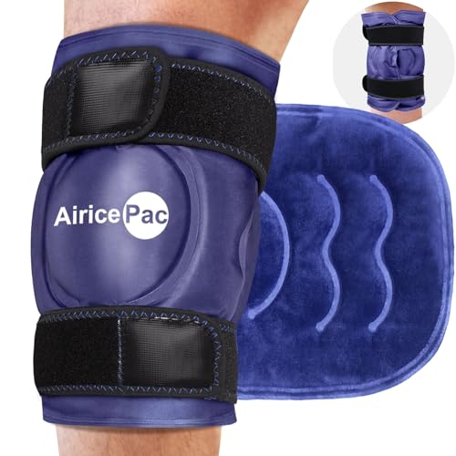AiricePac XXL Ice Pack Wrap Around Knee After Surgery, Reusable Gel Large Ice Pack for Injuries, Pain Relief, Swelling, Sports Injuries, 1 Pack Blue - style: XXL 1 PACK