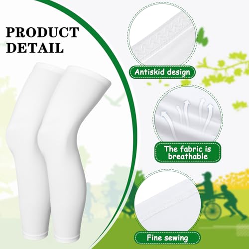 Skylety Compression Leg Sleeves Men Women - color: White, size: Small