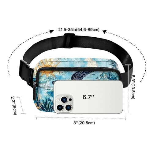 Sea Turtle Fanny Pack Women Fashion Belt Bag Waterproof Adjustable Strap Waist Pouch Casual Workout Travel Cycling Running - color: Bronze