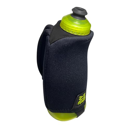 Amphipod Hydraform Ergo-Lite Handheld Water Bottle, Insulated - 16 oz - color: Black/Green, size: 16 Ounces