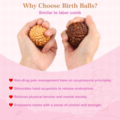 Gwabee 2 Pcs Massage Birthing Balls, Acupressure Balls for Labor Pain - color: Cedarwood Ball