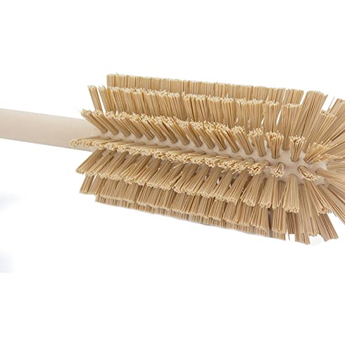 SPARTA Large Water Bottle Brush Ideal for Wide-Mouth Jars, Bottles and Tumblers, Dishwashing Tool with Handle for Home and Commercial Kitchens, Plastic, 16 Inches, Tan, (Pack of 4) - color: Tan