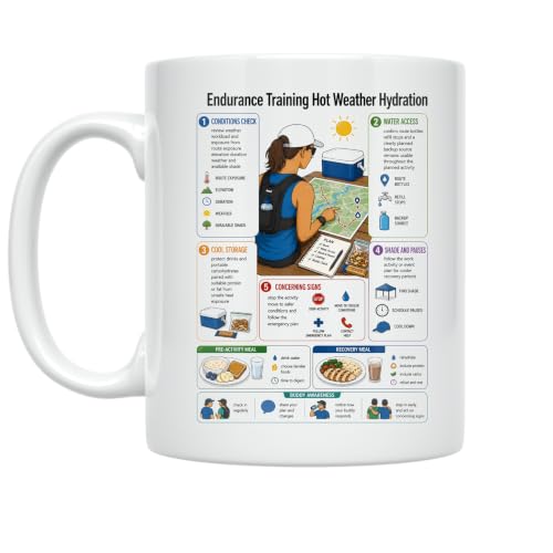 Endurance Training Mug - Hot Weather Hydration for Runners - 11 oz Ceramic