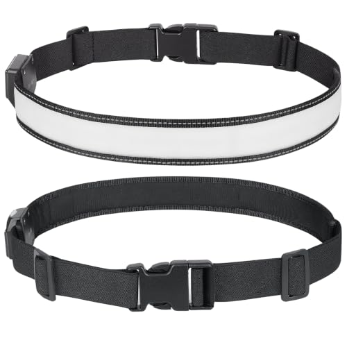 BSEEN LED Running Waist Belt - USB Rechargeable Reflective Glowing LED Waistband, Flashing Safety Light Belt for Runners, Joggers, Walkers, Pet Owners, Cyclists - color: RGB-L(110cm)