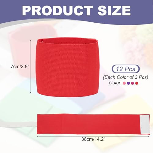 Soccer Captain Armband Elastic Wrist Arm Bands Adjustable Player Team Leader Anti-Slip Badge Sports Accessories - color: Berry Mix