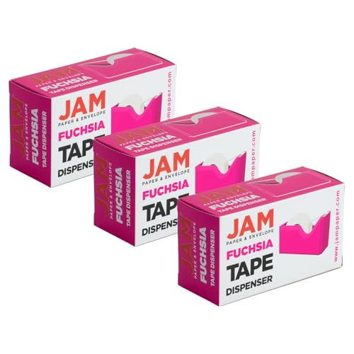 JAM PAPER Colorful Desk Tape Dispensers - Pink - 3/Pack - color: Pink, size: Pack of 3