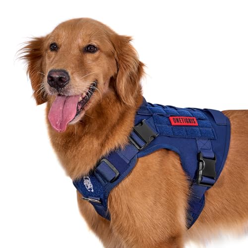 OneTigris Tactical Dog Harness Vest No-Pull Service Dog Vest for Small Dogs - color: Blue, size: XX-Small