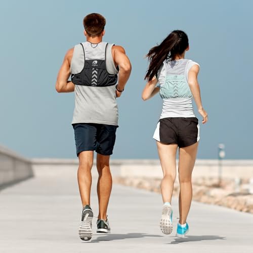 Hydration Running Vest with 2pcs 500ml/17oz Water Bottles, M/L - color: Green, size: M: 27.6" - 43.3"