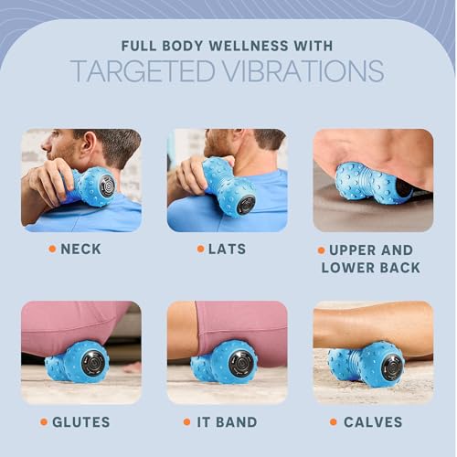 LifePro Velocity Vibrating Peanut Massage Ball with 4-Speed Vibration Modes - color: Blue