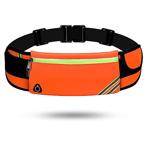 USHAKE Running Belt Fanny Pack for Women & Men, Phone Holder Waist Bag - color: Orange