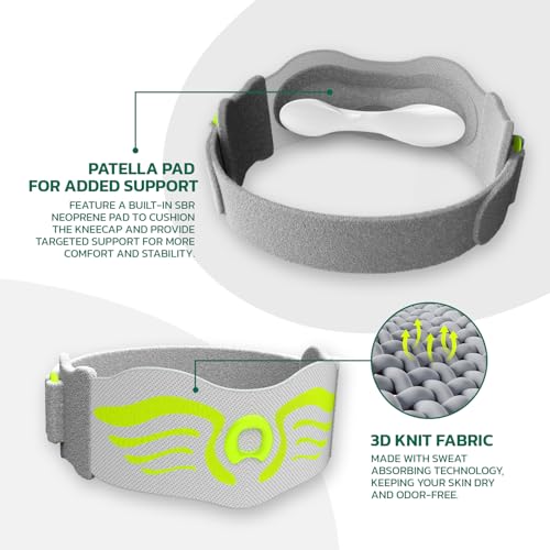 aoFIT 2 Pack Patella Knee Strap Band for Knee Pain Knee Support Patellar Stabilizer Braces Tendon Ergonomic Silicone Pad adjustable Compression for Running Jumping Squats Basketball All Activities