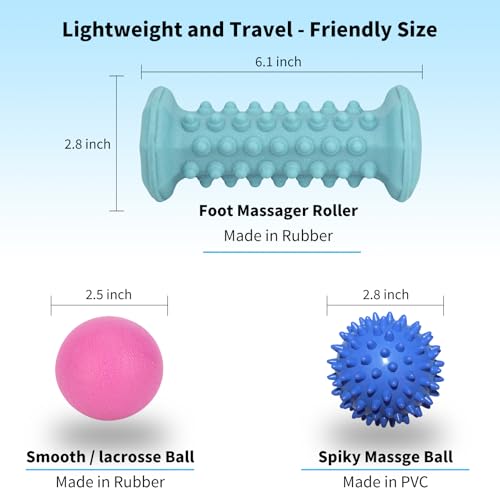 Blue Foot Massager Roller Set for Plantar Fasciitis, Arch&Heel Pain Relief - color: Blue Combination