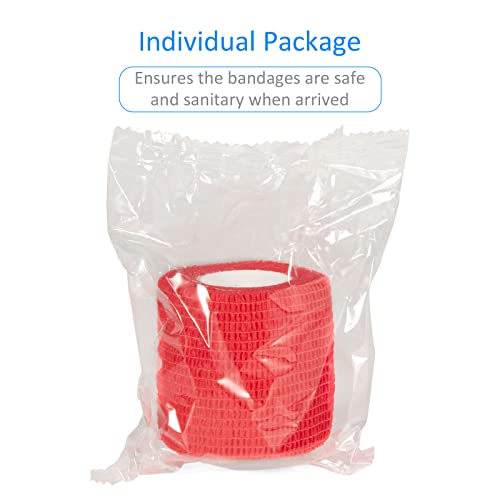 24Pcs Self Adherent Cohesive Bandage Self Adhesive Bandage Wrap 2 inch Pink - color: Pink, size: 24Pcs
