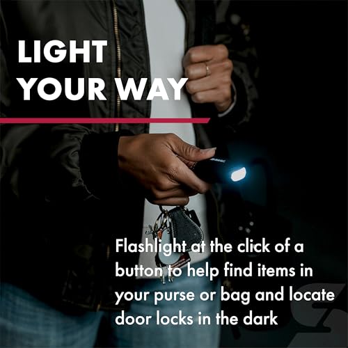 SABRE 2-in-1 Personal Alarm with LED Light, 130dB Personal Safety Siren, Snap Hook for Instant Access, 1,250 Foot (381 Meters) Range, Compact Design for Easy Attachment to Purse, Bag, or Keys - color: Lavender