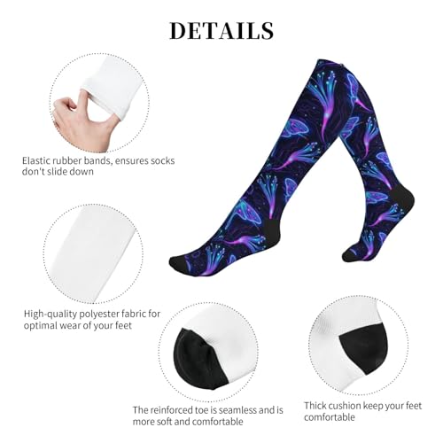 Witchy Moth Compression Socks For Women Men - color: Neon Moth